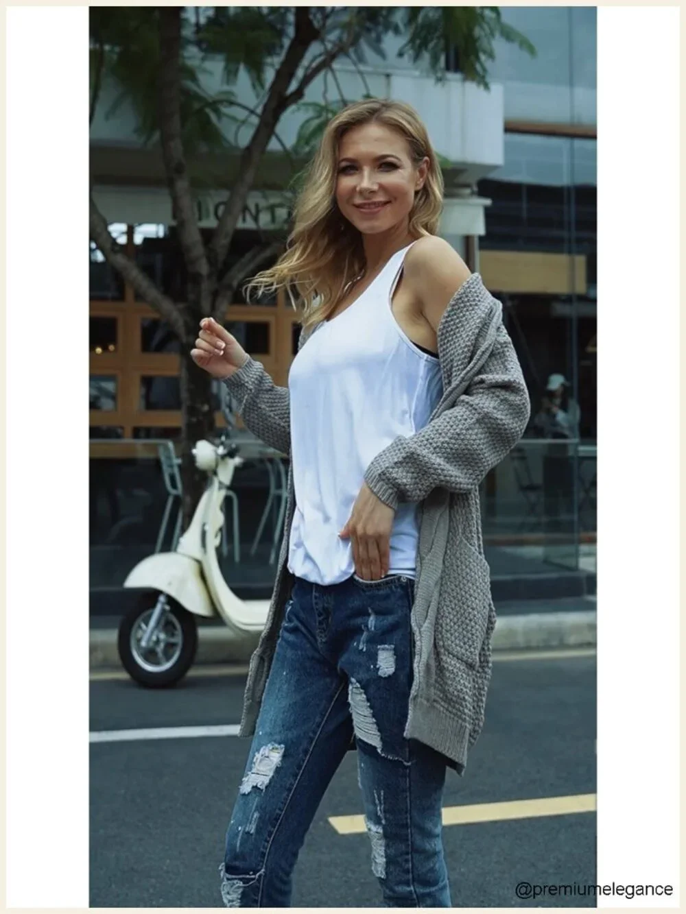 Open Front Long Sleeve Boho Boyfriend Knit Chunky Cardigan Sweater